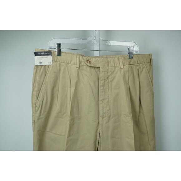 Burberry London Khaki Brown Cotton Dress Pants Sz 56 NEW
